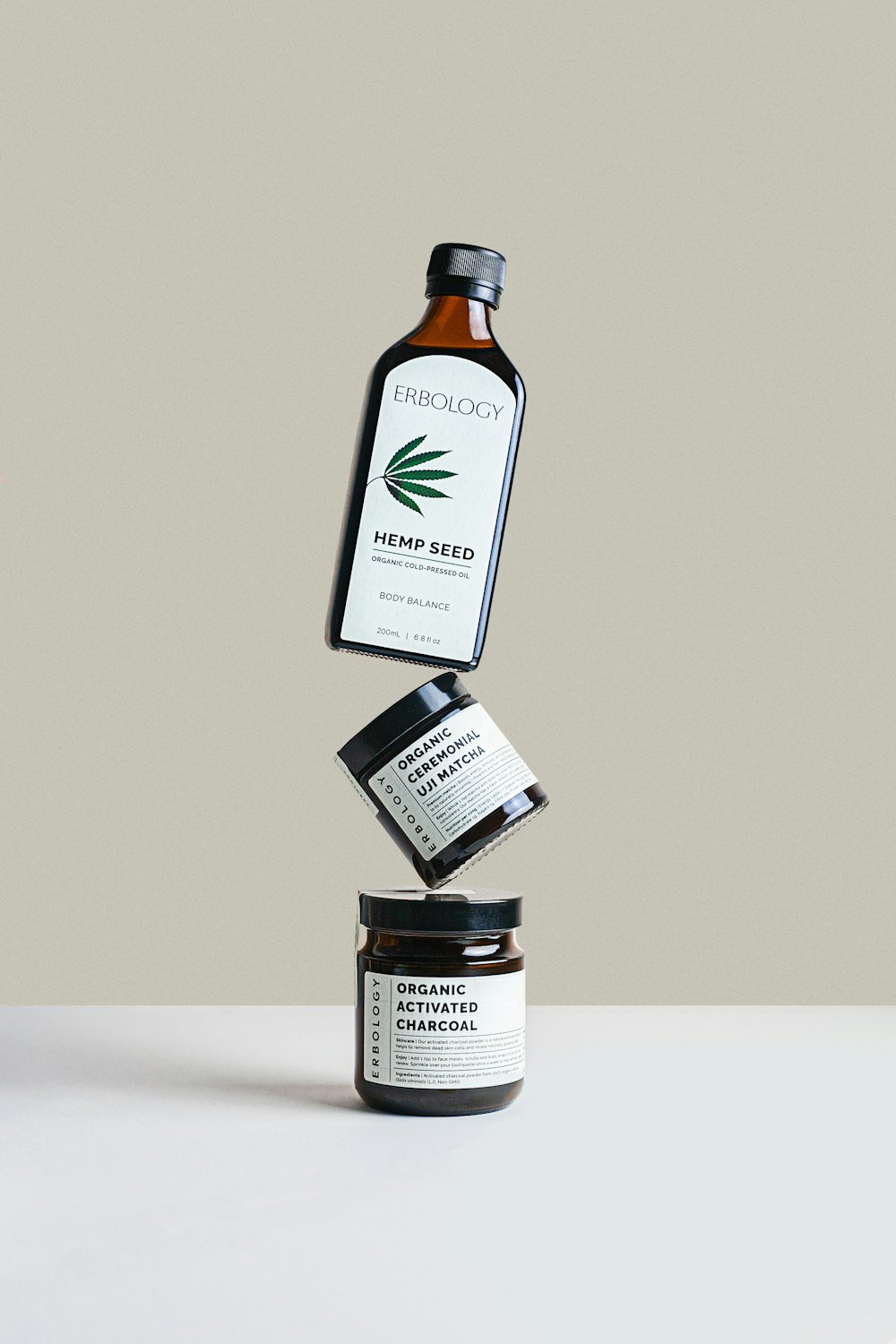Skincare bottles and jars