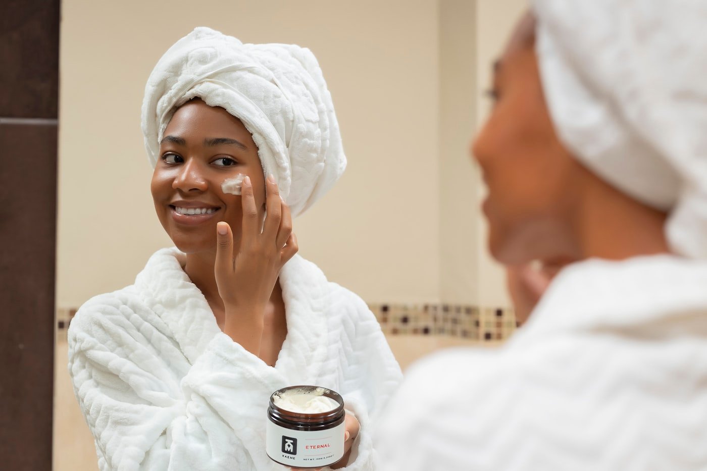 Skincare cream being applied